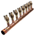 Product Image of 1" Female Sweat x Spin Closed (Left) Manifold, 1/2" PEX Outlets, Lead Free (8 Outlets)