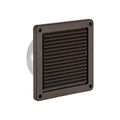 Product Image of 6" Brown Mini Louvered Plastic Fresh Air Intake Vent w/ 1/8" Metal Screen, 3" Pipe
