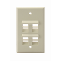 Product Image of Angled Single-Gang Quickport, Wallplate, 4-port (Ivory)