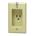 Product Image of 1-Gang Single Recessed Receptacle with Clock Hanger Hook - Ivory (125V)