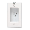 Product Image of 1-Gang Single Recessed Receptacle with Clock Hanger Hook - White (125V)