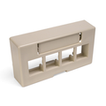 Product Image of Quickport, Modular Furniture Ext Depth Faceplate, 4-port (Ivory) Includes 1 Blank Insert.