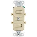 Product Image of Single-Pole Double Combination Grounding Toggle Switch, 15A - Ivory (120/277V)