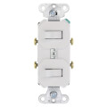 Product Image of Single-Pole Double Combination Grounding Toggle Switch, 15A - White (120/277V)