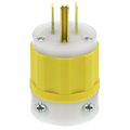 Product Image of 15A, 125V NEMA 5-15P, 2P, 3W, Plug, Straight Blade, Grounding, (Yellow)-WHITE