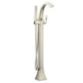 Product Image of Voss Single Handle Floor Mounted Tub Filler w/ Hand Shower (Brushed Nickel), 695BN
