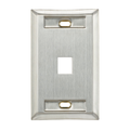 Product Image of Stainless Steel Quickport, Wallplate, Single-Gang, 1-port, w/ ID Windows