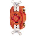 Product Image of 30A, 480V 3-Phase, NEMA L16-30R, 3P, 4W, Flush Mtg Locking Receptacle, Isolated Ground, V-0-MAX (Orange)
