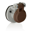 Product Image of Cam-Type Male/Female Panel Mount Receptacle Enclosure w/ Automatic Closing LidSS Spring (Brown)