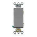 Product Image of 20A, 120/277V Decora Plus Rocker Double-pole AC Quiet Switch, Commercial Spec Grade, Self Grounding, Back & Side Wired, (Gray)