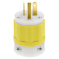Product Image of 20A, 125V NEMA 5-20P, 2P, 3W, Plug, Straight Blade, Grounding, (Yellow)-WHITE