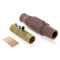 Product Image of 17 Series Female Complete Plug, Detchable, Double Set Screw, Cam-type Connector, Cable Range- 250-350MCM, 570A (Brown)