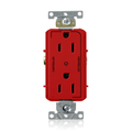 Product Image of Decora Plus Duplex Receptacle, Heavy-Duty Industrial, 15A 125V 2P 3W (Red)