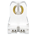 Product Image of Medium G13 Base, Bi-pin, Linear Fluorescent Lampholder, Low Profile, Slide-on, Turn-type, Quick-connect 18awg Solid Or Str Tinned (White)