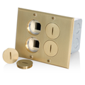 Product Image of Floor Box Assembly w/ (1) 20A Low Vage Tamper-resistant Outlet/receptacle And (1) Quickport Insert, Brass