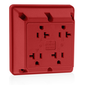 Product Image of 4-in-1 Quadruplex Receptacle Outlet,  20A, 125V Side Wire, NEMA 5-20R, 2-Pole, 3-Wire, Red