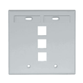 Product Image of Dual-Gang Quickport, Wallplate w/ ID Windows, 3-port (Gray)
