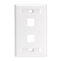Product Image of Single-Gang Quickport, Wallplate For LaRGe Connectors w/ ID Windows, 2-port (White)