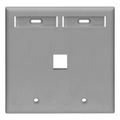 Product Image of Dual-Gang Quickport, Wallplate w/ ID Windows, 1-port (Gray)