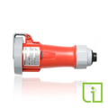 Product Image of 30A, 480V 3-Phase, 3P, 4W, LEV Series IEC 60309-1 & 60309-2 Pin & Sleeve Connector w/ Power Indication, IP66/IP67/IP68/IP69K, Watertight, Red