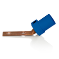Product Image of 16 Series Taper Nose Single Pole Cam Type Male Terminal Connector, Bus Bar Mount, Angle, #2, 4/0 AWG, 400A Max (Blue)