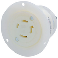 Product Image of 20A, 347/600V 3PY, NEMA L20-20R, 4P, 4W, Flanged Outlet Locking Receptacle, Non-Grounding (White)