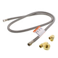 Product Image of 60" Braided Stainless Steel Dishwasher Connector w/ 2 MIP Elbows (3/8" x 3/8" Compression Thread)
