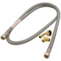 Product Image of 60" Braided Stainless Steel Dishwasher Connector w/ 2 MIP Elbows (3/8" x 3/8" Compression Thread)