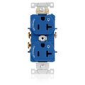 Product Image of Duplex Receptacle, Heavy-Duty Industrial, 20A 125V NEMA 5-20R, 2P 3W (Blue)