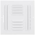 Product Image of 8" x 8" (Wall Opening Size) Four-Way White Sidewall/Ceiling Register w/ Multi-Louver Damper (304M Series)