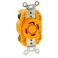 Product Image of 30A, 250V 3-Phase, NEMA L15-30R, 3P, 4W, Flush Mtg Locking Receptacle, Isolated Ground, V-0-MAX (Orange)
