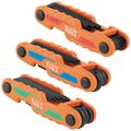 Product Image of 3 Piece Compact Folding Hex Key Set, 25 Key, SAE/Metric/Torx
