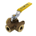 Product Image of 1/4" Standard Port, 3 Way Diversion Threaded Ball Valve (2.3 Cv)