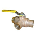Product Image of 1/2" 3-Way Bronze Diversion Ball Valve