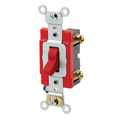 Product Image of 20A, 120/277V Toggle Double-pole AC Quiet Switch, Extra Heavy Duty Spec Grade, Self Grounding, Back & Side Wired (Red)