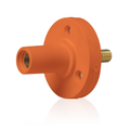 Product Image of 15 Series Cam-Type Female Panel Mount Receptacle, 0.5" Threaded Stud Termination, 90-Degree, #8, #2 AWG, 150A Max, Type 3R When Mated (Orange)