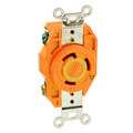 Product Image of 30A, 125V NEMA L5-30R, 2P, 3W, Flush Mtg Locking Receptacle, Isolated Ground, V-0-MAX (Orange)