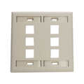Product Image of Dual-Gang Quickport, Wallplate w/ ID Windows, 6-port (Ivory)