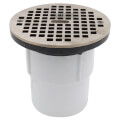 Product Image of 3" or 4" PVC Adjustable General Purpose Drain with 6" Nickel Grate
