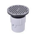 Product Image of 3" x 4" PVC Adjustable General Purpose Drain w/ 6" Chrome Grate