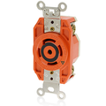 Product Image of 30A, 347/600V 3PY, NEMA L23-30R, 4P, 5W, Flush Mtg Locking Receptacle, Isolated Ground, V-0-MAX (Orange)