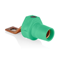 Product Image of 16 Series Taper Nose Single Pole Cam Type Female Terminal Connector, Bus Bar Mount, Offset, #2, 4/0 AWG, 400A Max (Green)