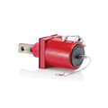 Product Image of Rhino-Hide Double Pole Male 45 Deg Receptacle Double Hole Bus Bar, 313MCM-777MCM Cable (Red)