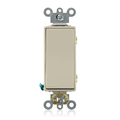 Product Image of 20A, 120/277V Decora Plus Rocker Double-pole AC Quiet Switch, Commercial Spec Grade, Self Grounding, Back & Side Wired, (Ivory)