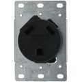Product Image of Flush Mount Receptacle for Recreational Vehicles, 30A, 2P, NEMA TT-30R - Black (125V)