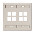 Product Image of Dual-Gang Quickport, Wallplate w/ ID Windows, 8-port (Light Almond)