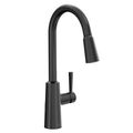 Product Image of Riley Matte Black 1 Handle High Arc Pulldown Kitchen Faucet, 7402BL