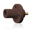 Product Image of 15 Series Cam-Type Male Panel Mount Receptacle, 0.5" Threaded Stud Termination, 90-Degree, #8, #2 AWG, 150A Max, Type 3R When Mated (Brown)