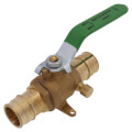 Product Image of 1" Cold Expansion PEX Full Port Ball Valve w/ Waste Drain & Drop Ear Elbow (Lead Free)
