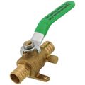Product Image of 3/4" PEX Ball Valve w/ Waste Drain & Drop Ear Elbow (Lead Free)